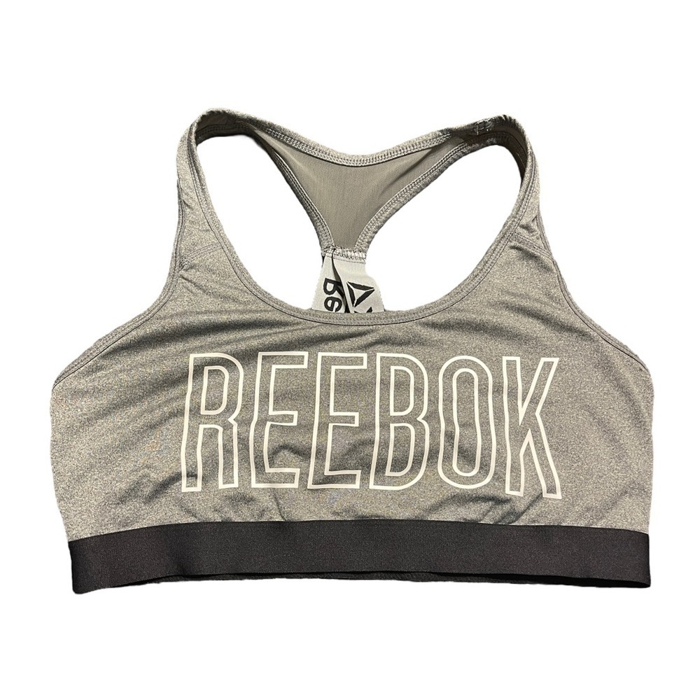 Reebok Gray Spell Out Sports Bra‎ Women's Large
